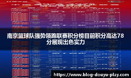 南京篮球队强势领跑联赛积分榜目前积分高达78分展现出色实力